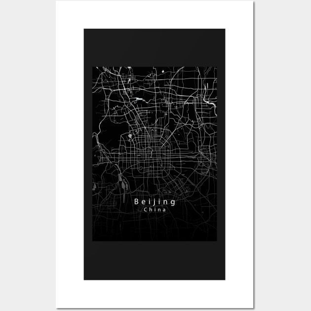 Beijing China City Map dark Wall Art by Robin-Niemczyk